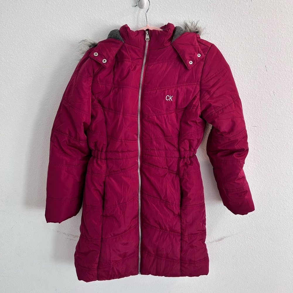 Calvin Klein Jeans Women’s Winter Coat Full Zip Faux Fur Fully Lined size L